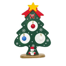 Load image into Gallery viewer, Christmas Tree Small Ornament Mini Painted Christmas Tree Decorations Christmas Wooden Card New Year&#39;s Decorations For Home