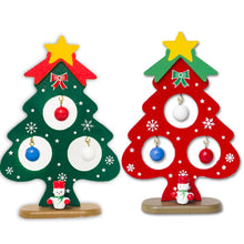 Load image into Gallery viewer, Christmas Tree Small Ornament Mini Painted Christmas Tree Decorations Christmas Wooden Card New Year&#39;s Decorations For Home