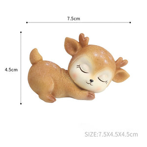 Resin Sleeping Baby Deer Mini 3D Elk Christmas