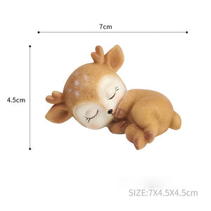 Resin Sleeping Baby Deer Mini 3D Elk Christmas