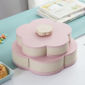 Petal-Shape Rotating Snack Box Candy Tray